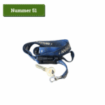 Nummer 51: Donkerblauw keycord met de tekst: Extran erop met daaraan 1 sleutel met ronde bovenkant.